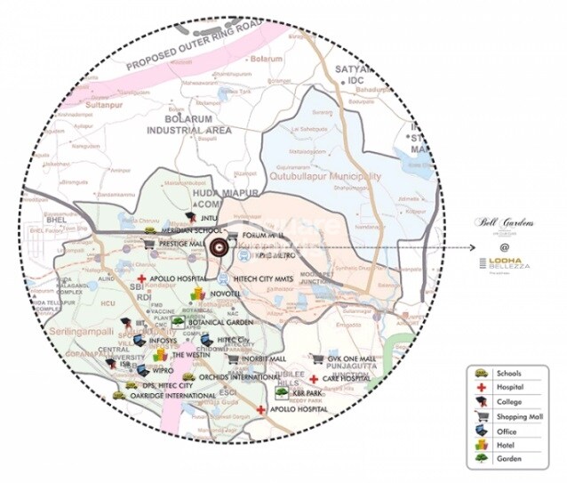 Lodha Bell Gardens Location Image