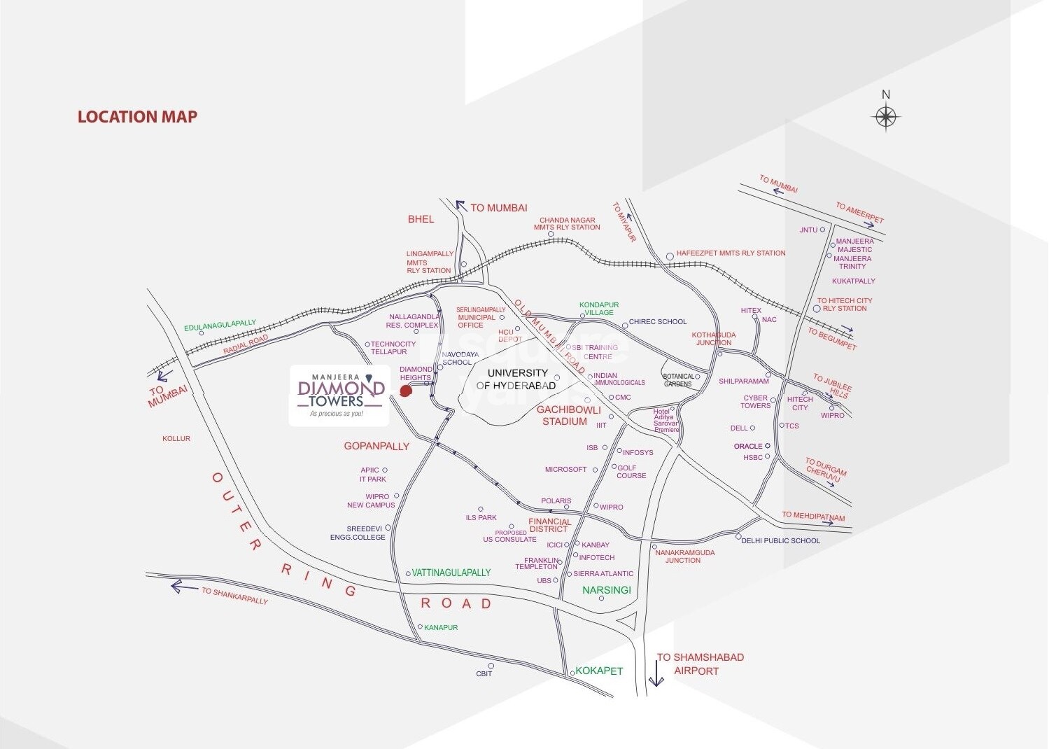 Manjeera Diamond Towers Location Image
