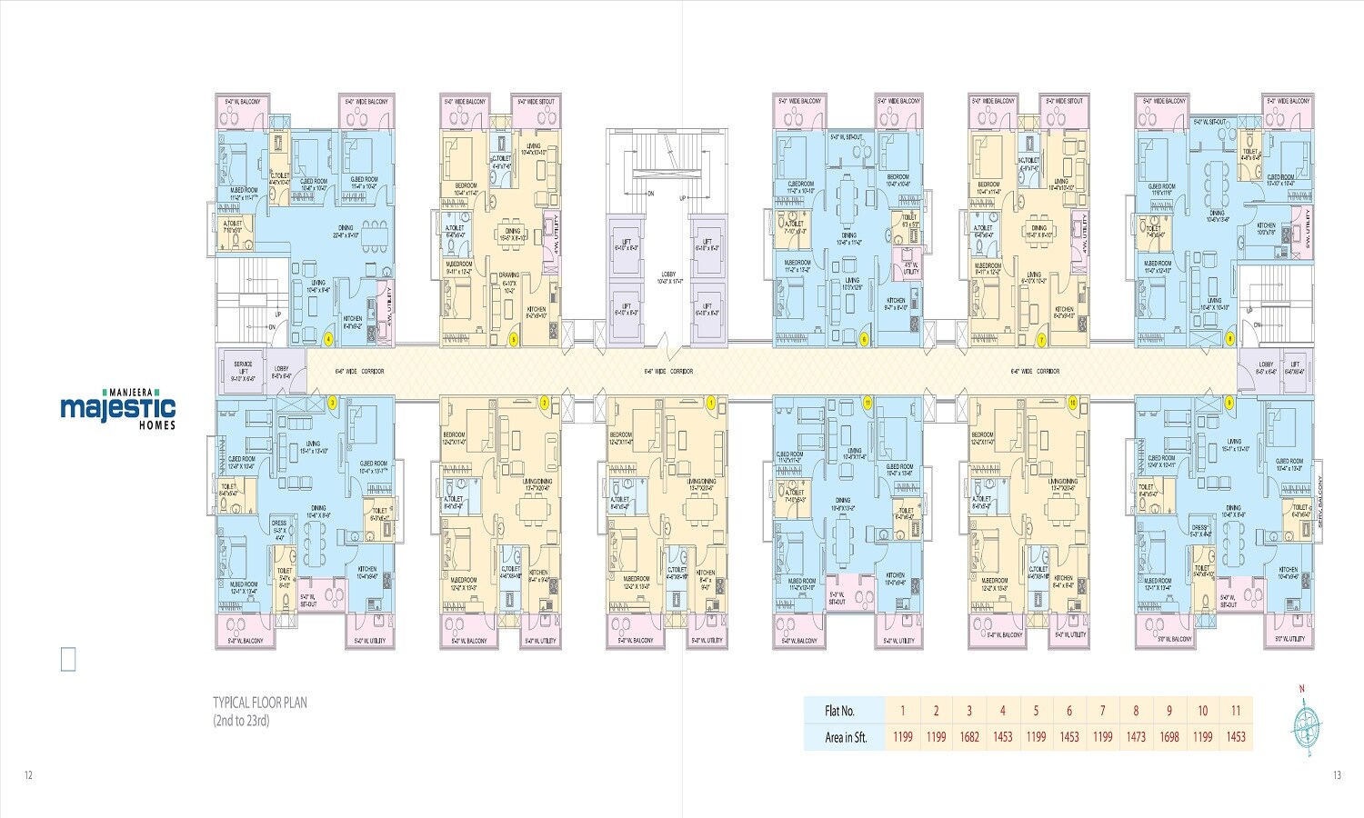 Manjeera Majestic Homes Floor Plans