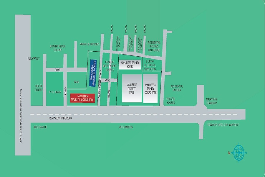 Manjeera Majestic Homes Location Image