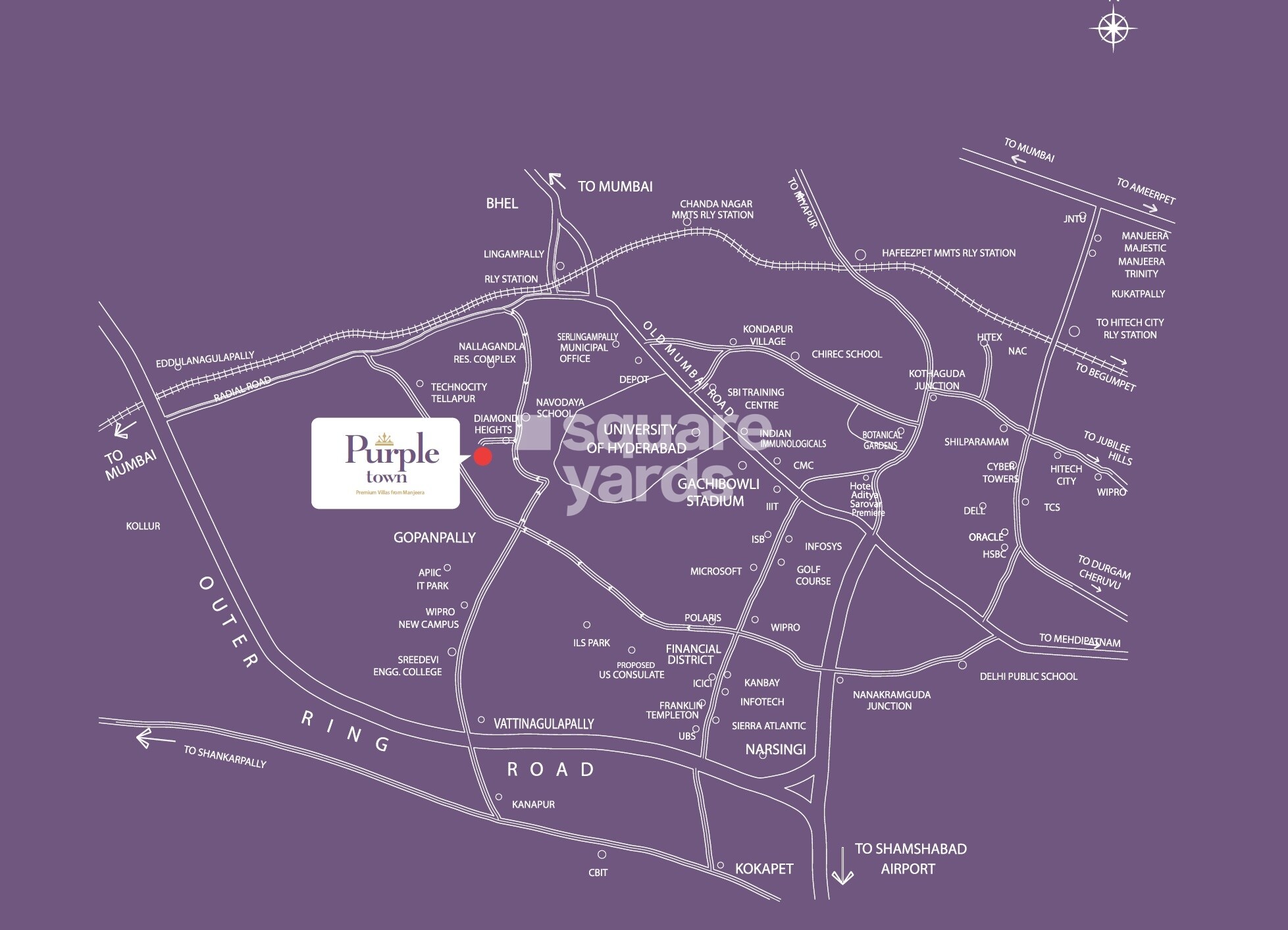 Manjeera Purple Town Location Image