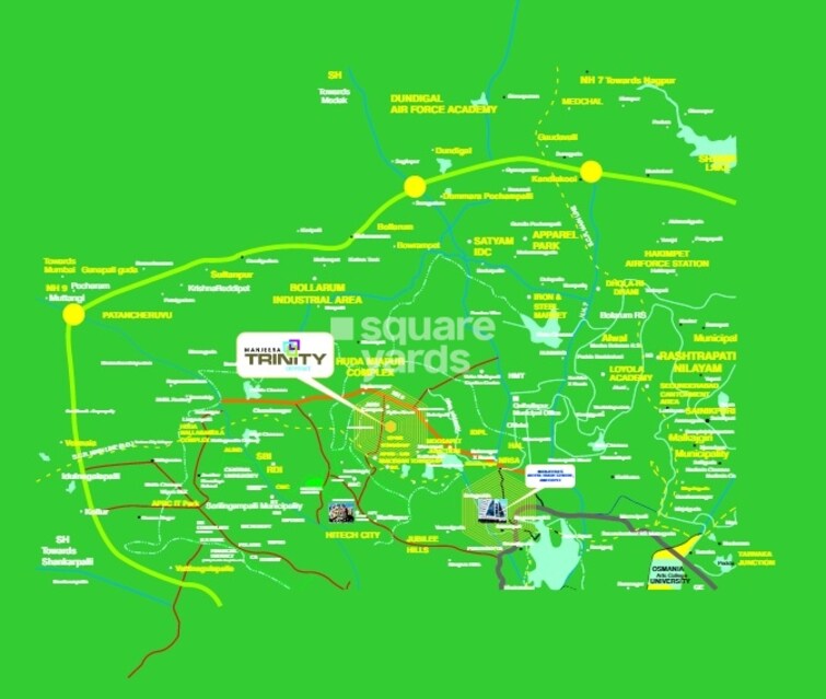 Manjeera Trinity Corporate Location Image