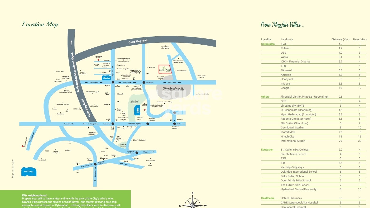 Mayfair Villas Tellapur Location Image