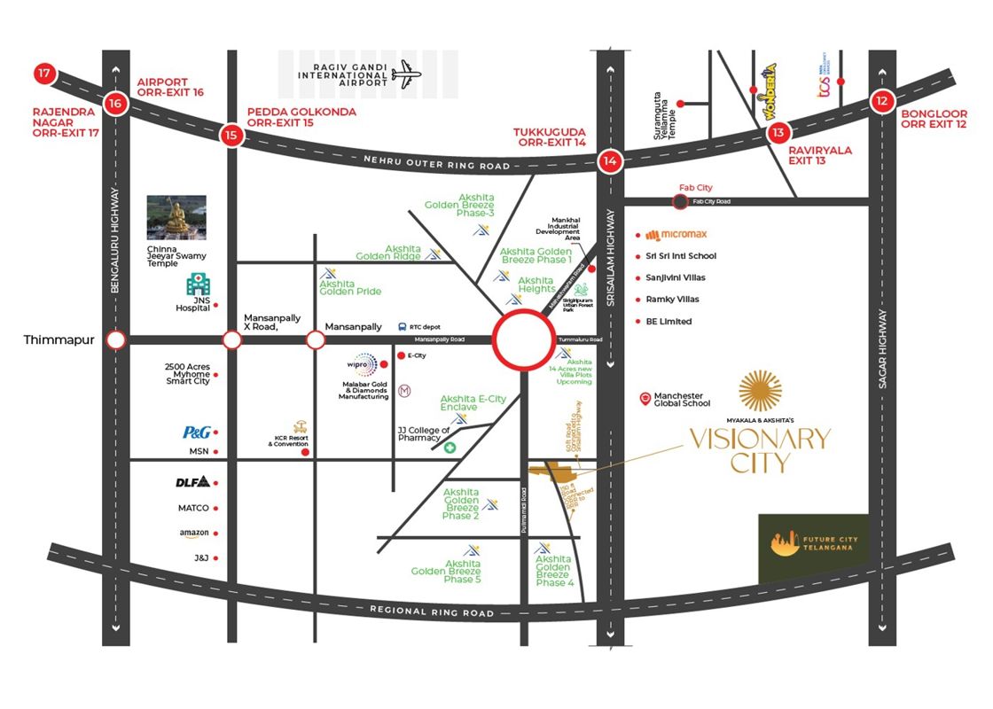 Myakalas Akshita Visionary City Location Image