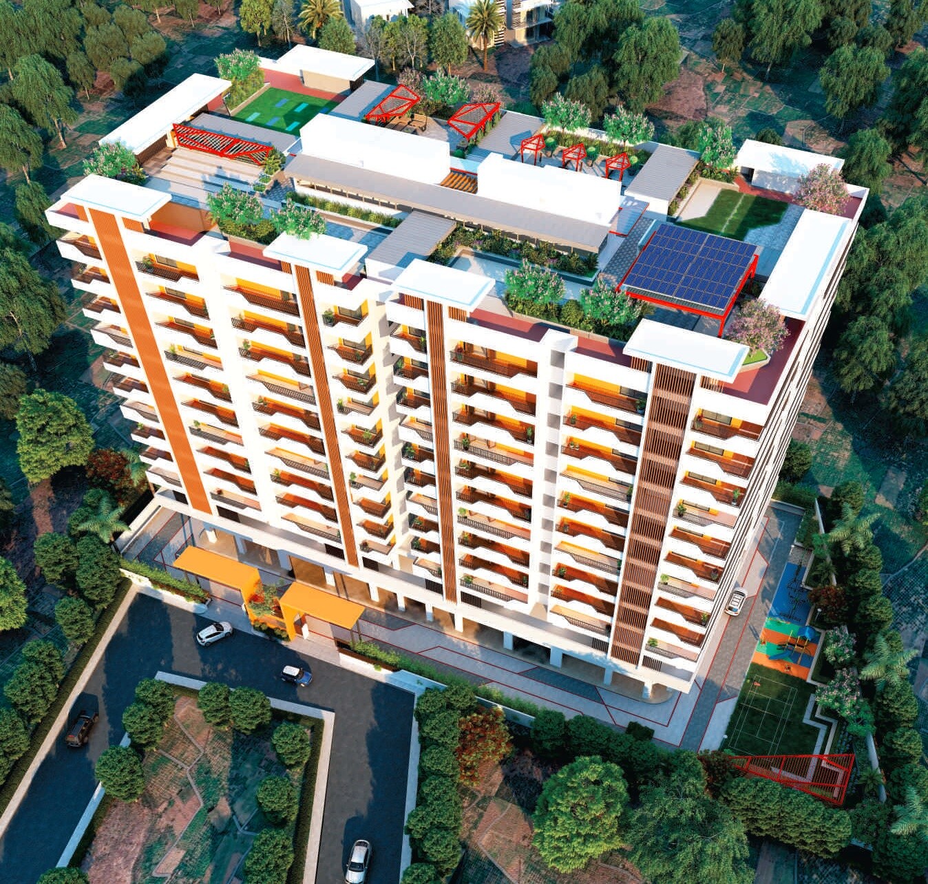 Orange Acacia Tower View