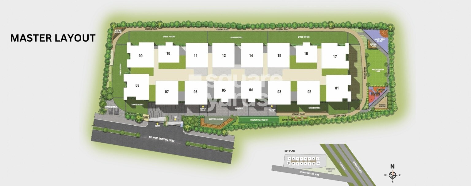 Origin-Amogha_an aerial view of a field with many different types of buildings