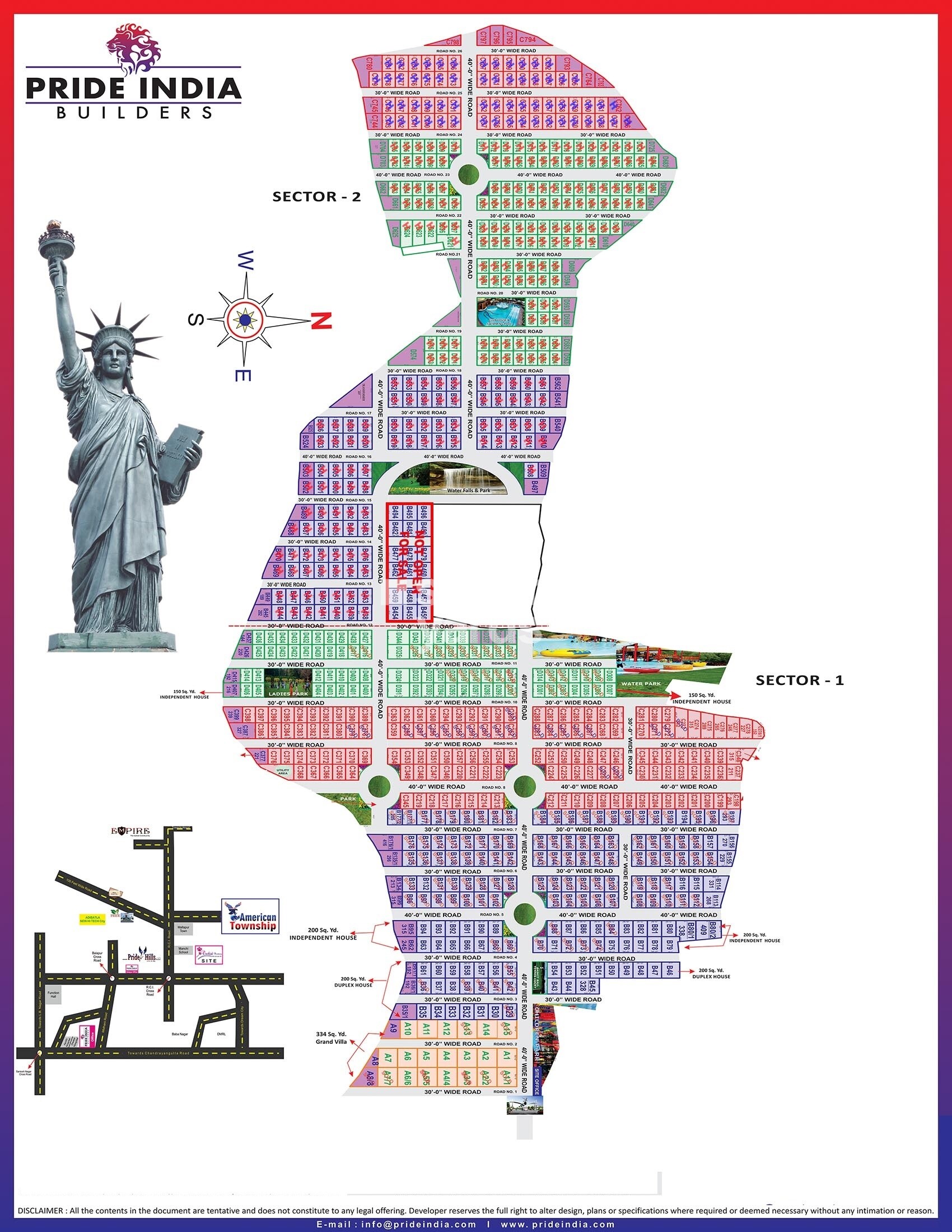 Pride India American Township Villas Master Plan 1