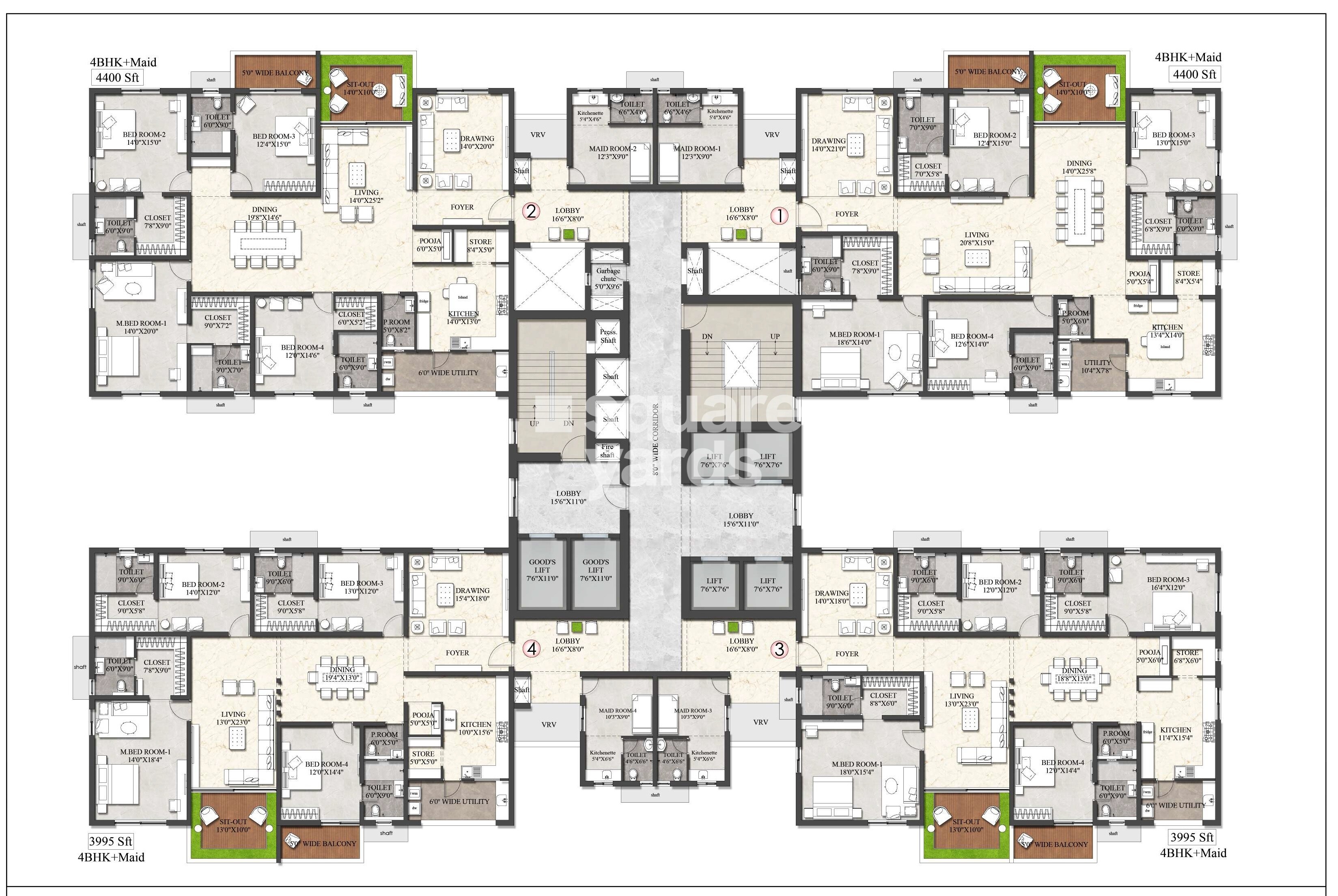 Rajapushpa Aurelia Floor Plans 1