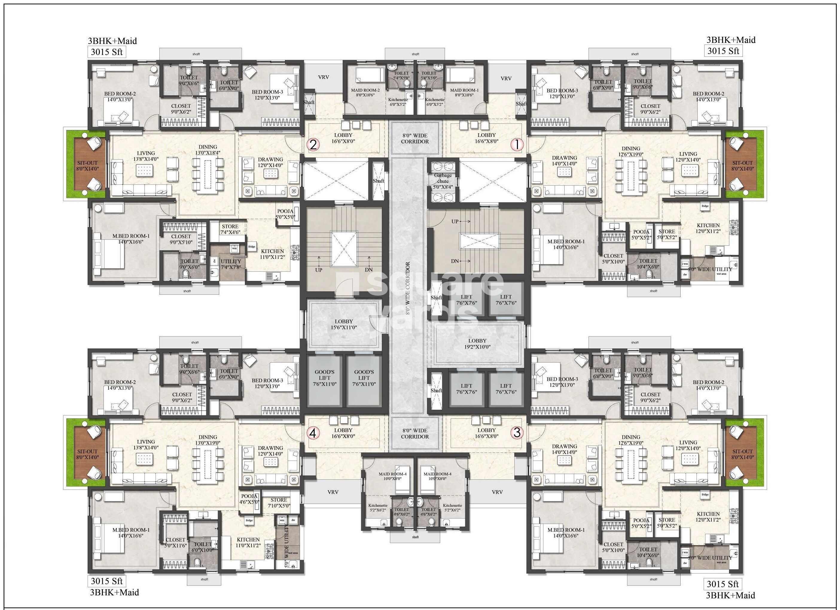 Rajapushpa Aurelia Floor Plans