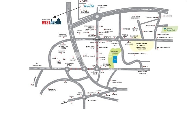Rajapushpa West Avenue Location Image