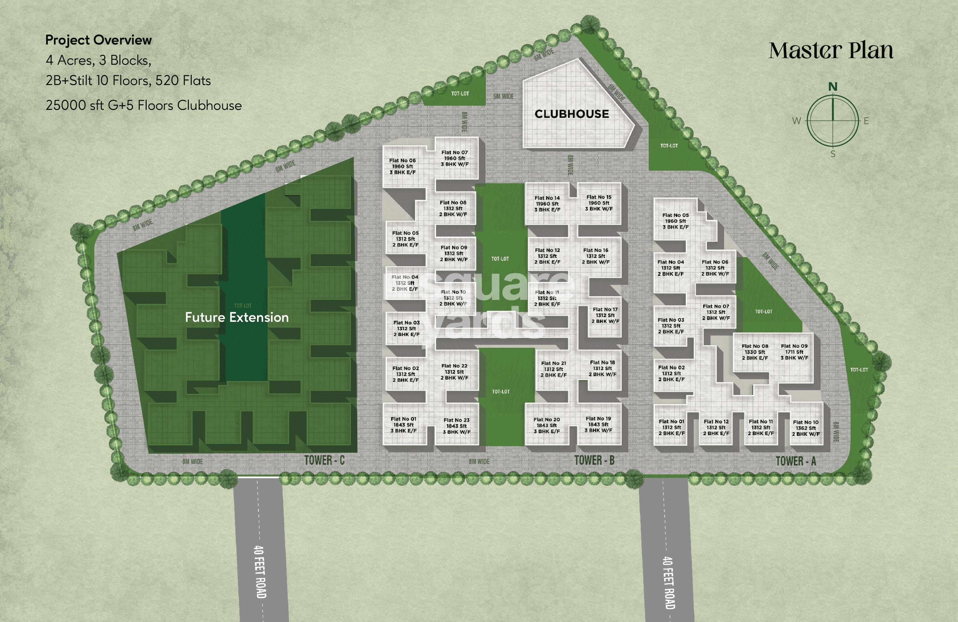Risinia-The-Edeg_an aerial view of a building with a clock on it