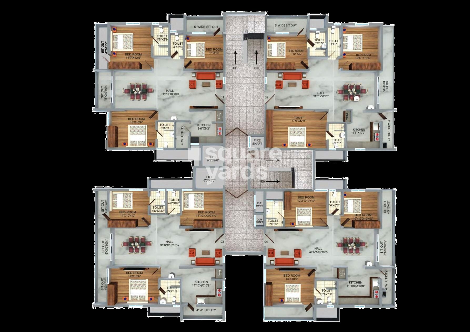 Rock Hilton Heights Floor Plans