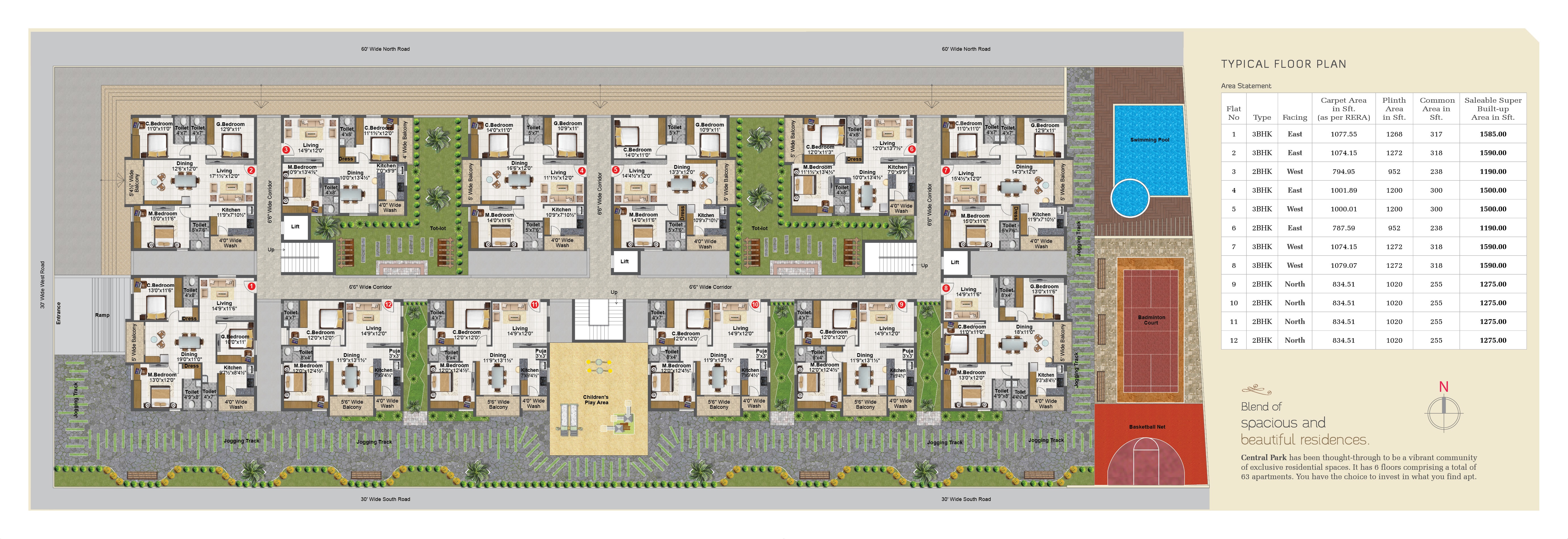 RR Central Park Apartments Floor Plans