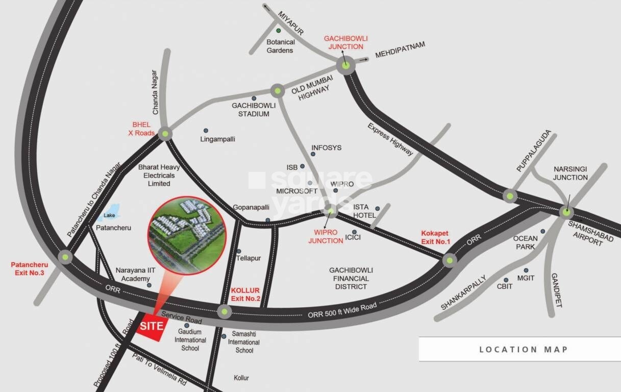 S Square Urban Greens Location Image