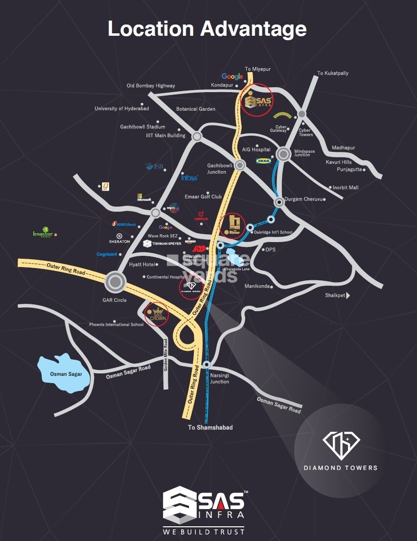 SAS Diamond Towers Location Image