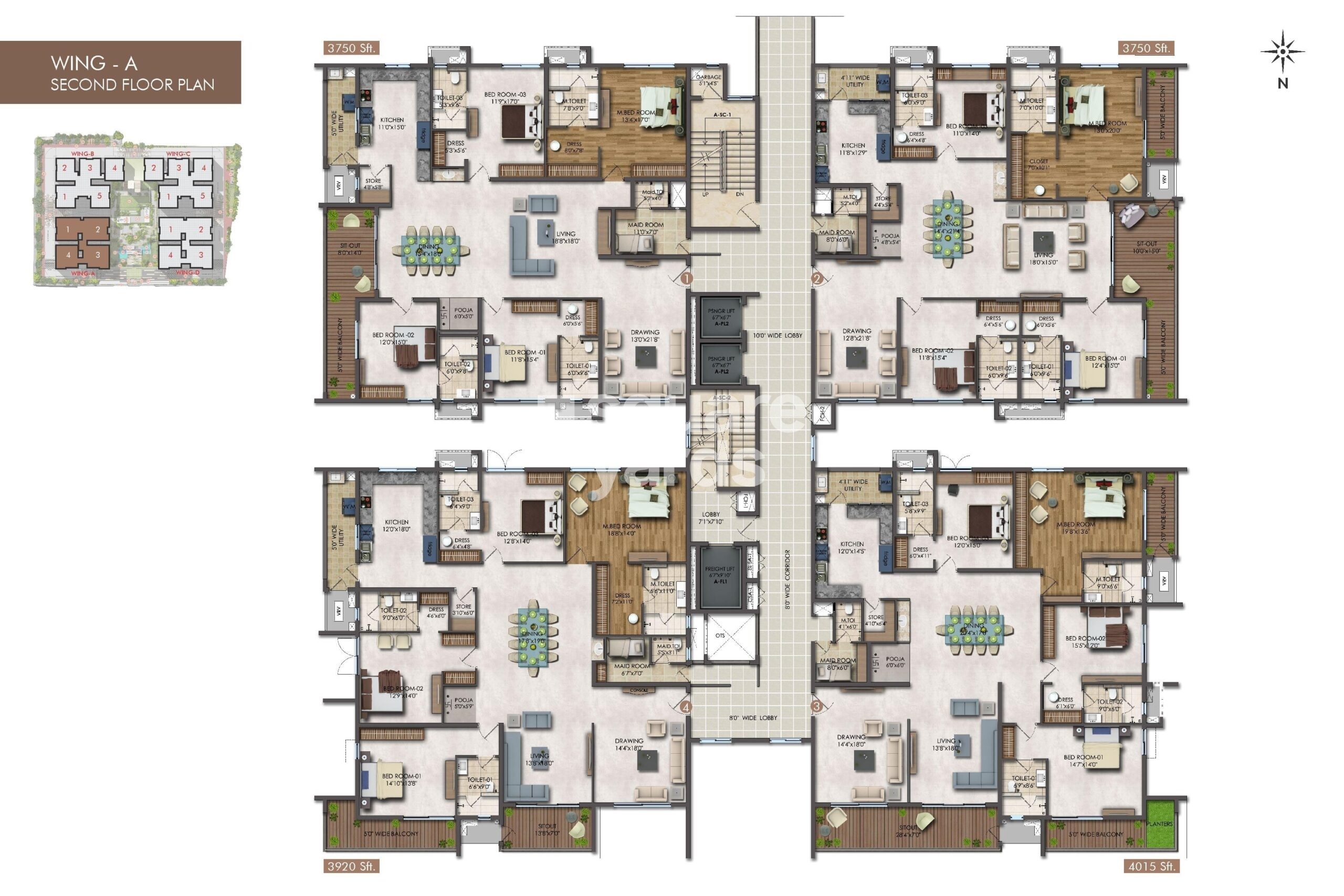 Sri Fortune One in Banjara Hills, Hyderabad @ 3.68 Cr - Floor Plans ...