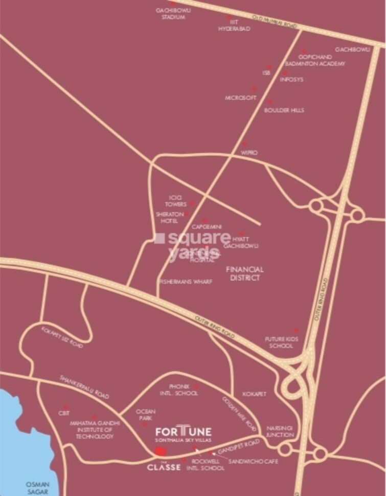 Sri Fortune Sonthalia Sky Villas Location Image