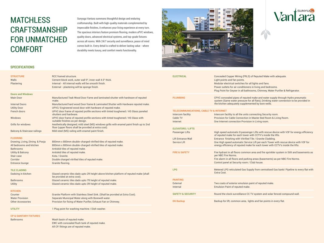 Sunyuga Vantara Specification 2