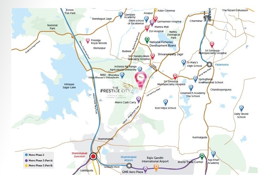 The Prestige City Hyderabad Location Image