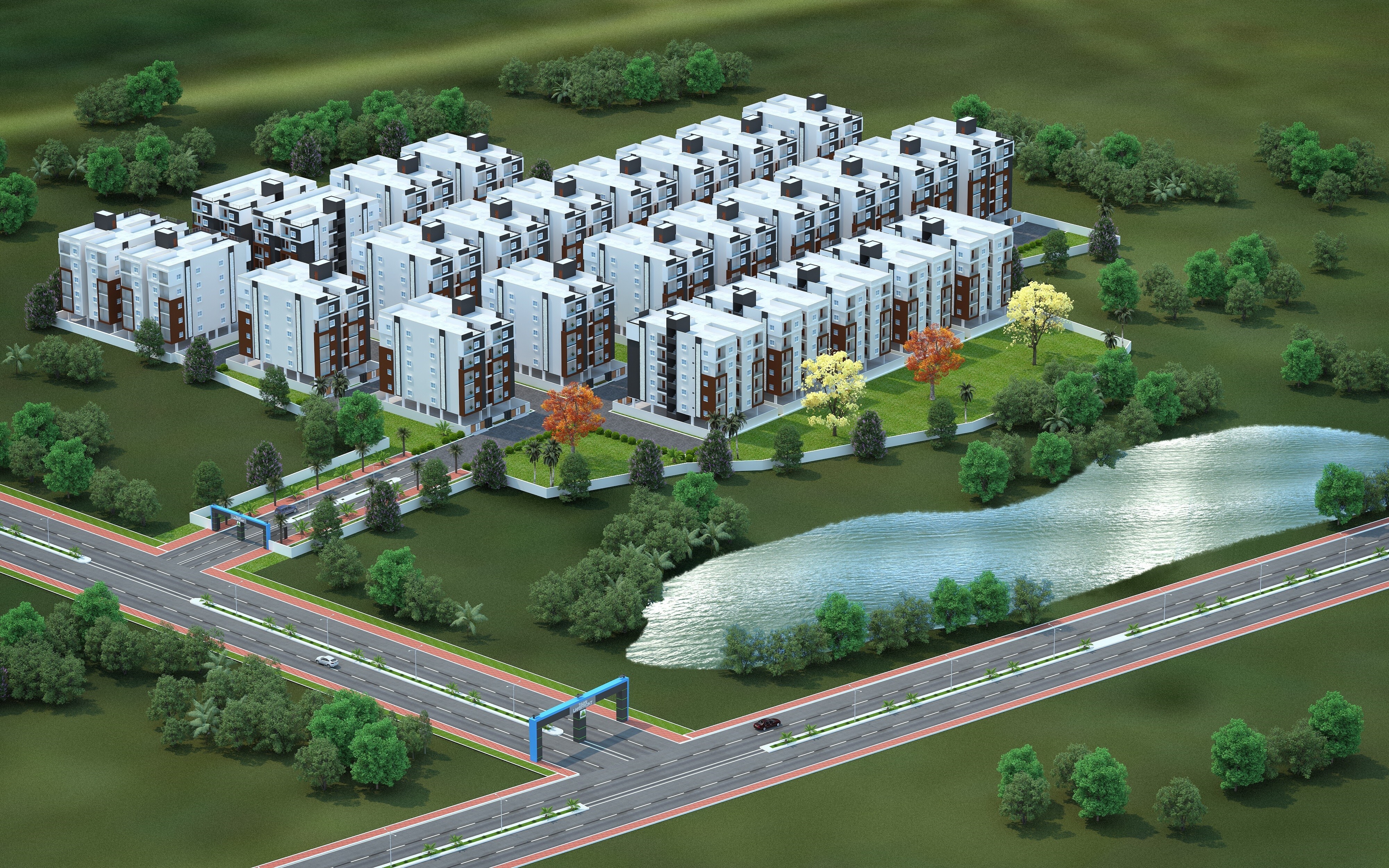 Tulasi Lakefront Tower View