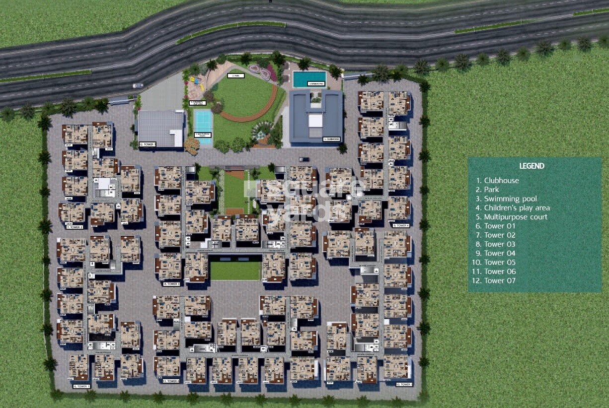 Vajra-The-Royal-Park_an aerial view of a city with many different types of buildings