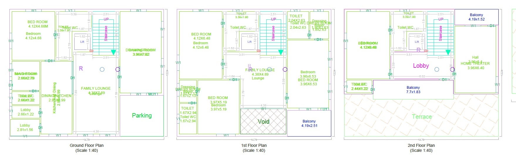 Floor plan of 4 BHK 3552 Sq. Ft. Villa in Devis DBY Coral Meadows, Hyderabad