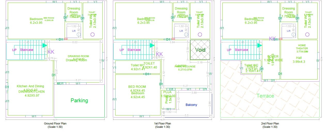 Floor plan of 4 BHK 5206 Sq. Ft. Villa in Devis DBY Coral Meadows, Hyderabad