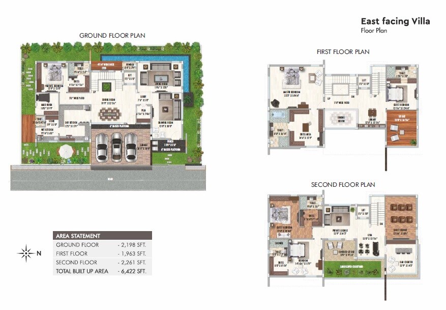 Floor plan of 5 BHK 6422 Sq. Ft. Villa in Aadhya Advaita, Hyderabad