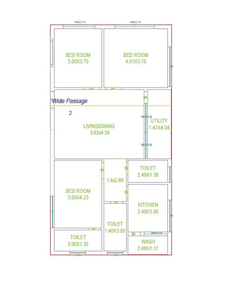 3 BHK 1829 Sq. Ft. Apartment