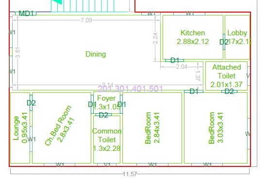 3 BHK 1284 Sq. Ft. Apartment
