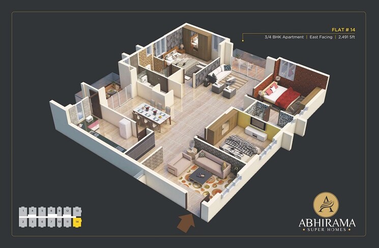 Other, abhirama-super-homes 3 Bedroom 2491 Sq.Ft. Apartment In Lb Nagar Hyderabad 8647405
