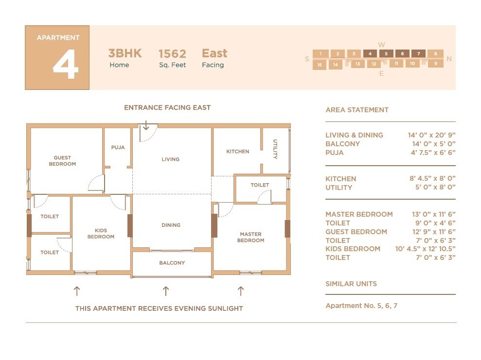 Floor plan of 3 BHK 1562 Sq. Ft. Apartment in Ace Ashaya And Alaya, Hyderabad