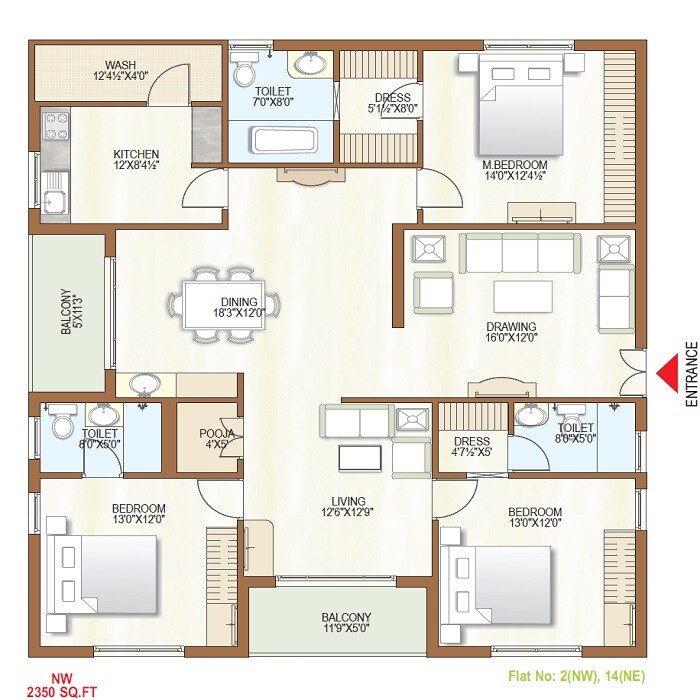 3 BHK 2350 Sq. Ft. Apartment
