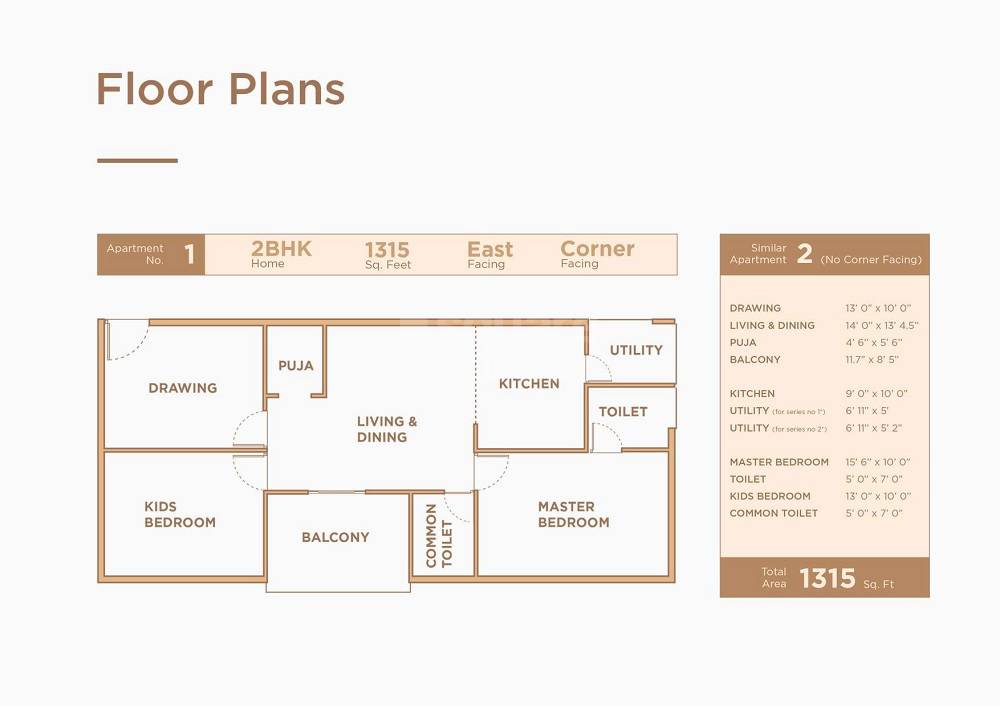 2 BHK 1315 Sq. Ft. Apartment in Ace Ekata