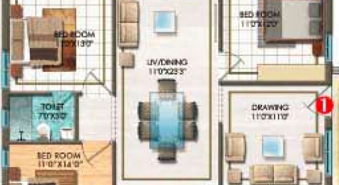 aditya empress towers apartment 3 bhk 1575sqft 20234220124240