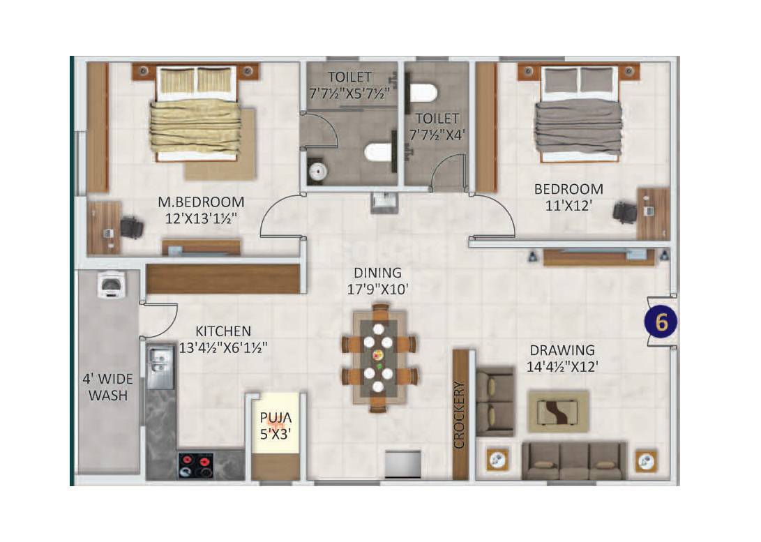 2 BHK 1224 Sq. Ft. Apartment