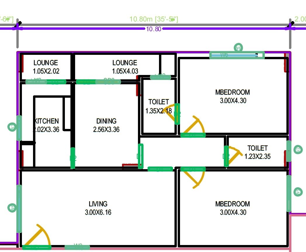 Floor plan of 2 BHK 1179 Sq. Ft. Apartment in Aditya Saptagiri Mansion, Hyderabad