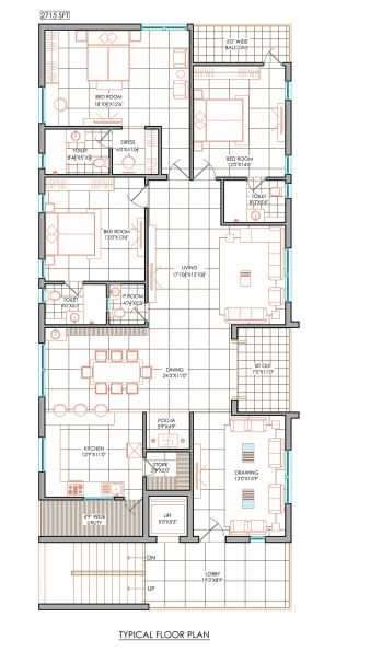 3 BHK 2175 Sq. Ft. Apartment in Aditya Sudeepth Pristine