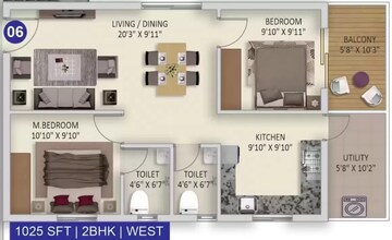  2 BHK Apartment at Advaitas Vibha, Osman Nagar – for Sale