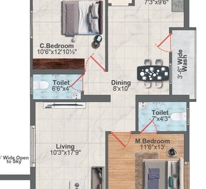 2 BHK 937 Sq. Ft. Apartment in Aishwarya Varamala