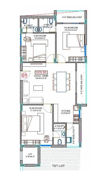 Ananda Vine Wood 3 BHK Layout