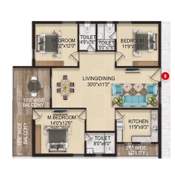  3 BHK Apartment at Miyapur – for Sale