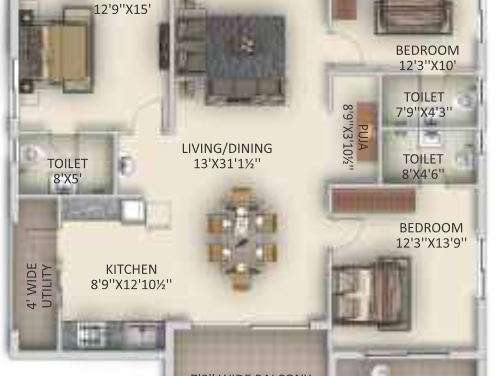 anuhar rami reddy towers apartment 3 bhk 1960sqft 20200923110917