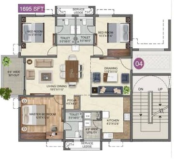  3 BHK Apartment at Anvita High 9, Kollur – for Sale
