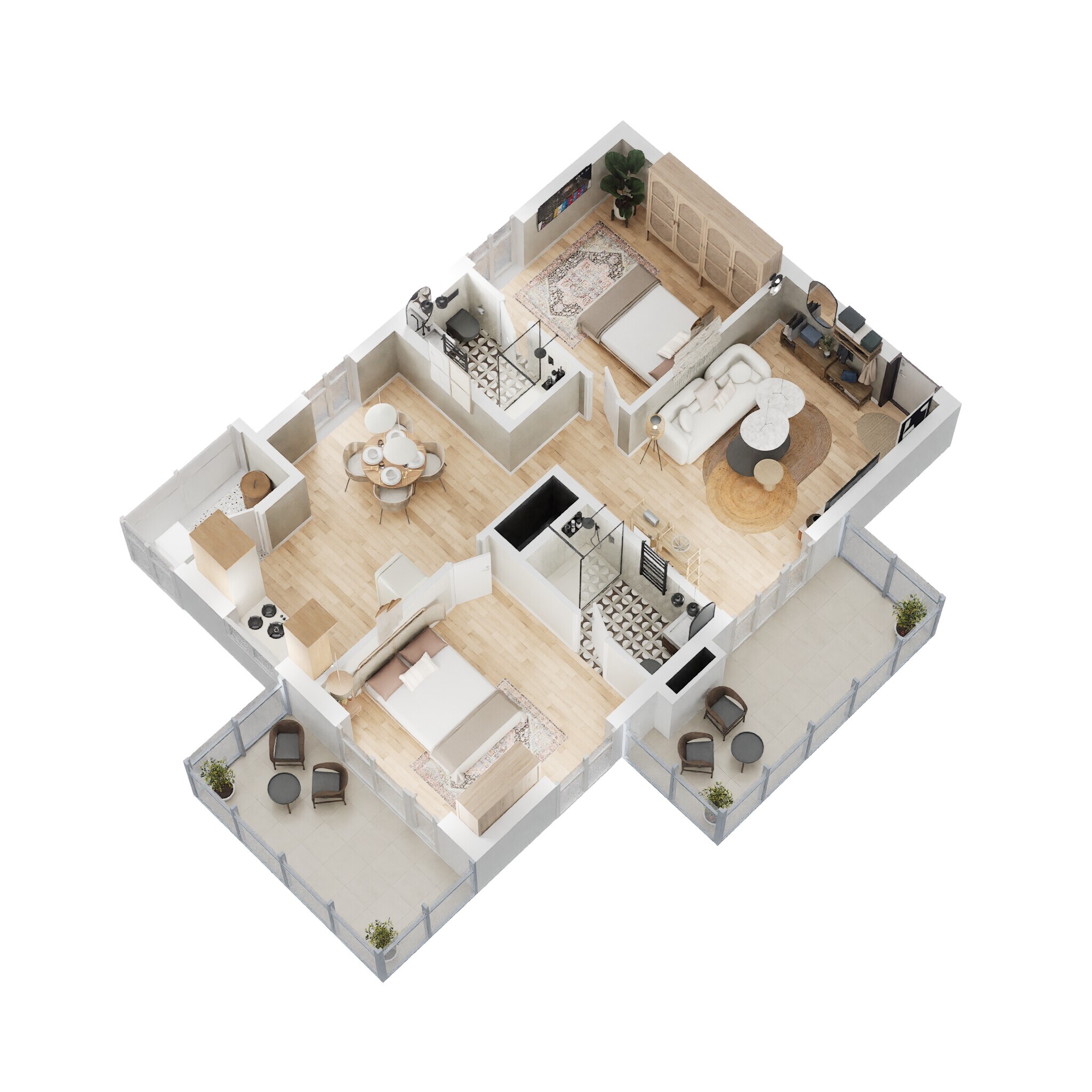 Floor plan of 2 BHK 1400 Sq. Ft. Apartment in Anvita Ivana, Hyderabad