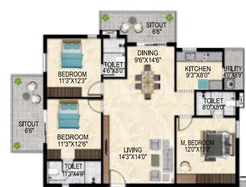  3 BHK Apartment at Anvita Ivana, Kollur – for Sale