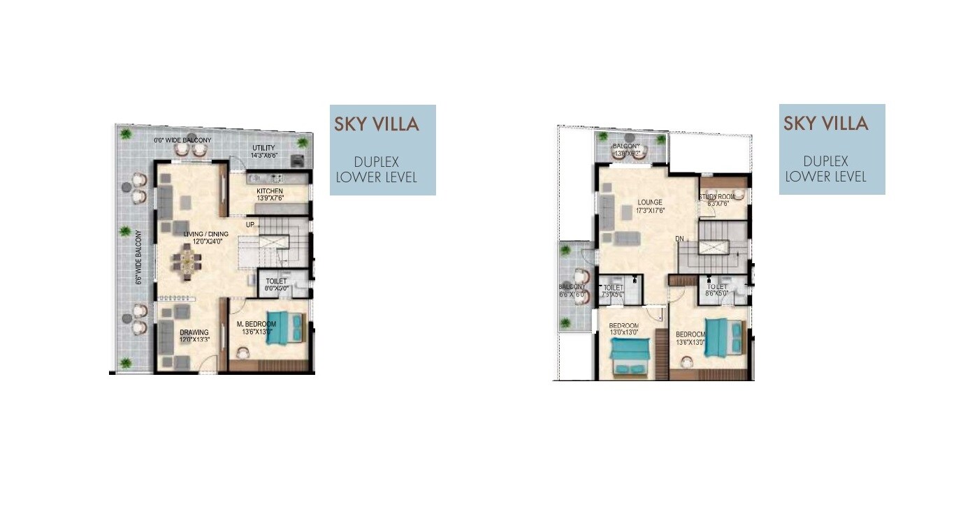 Floor plan of 3 BHK 2600 Sq. Ft. Apartment in Anvita Ivana, Hyderabad