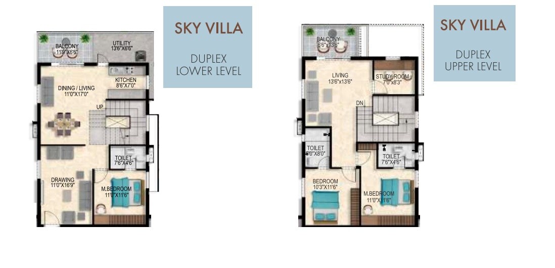 Floor plan of 3 BHK 3570 Sq. Ft. Apartment in Anvita Ivana, Hyderabad