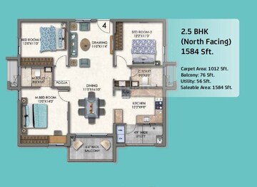  2 BHK Apartment at Aparna Cyber On, Osman Nagar – for Sale