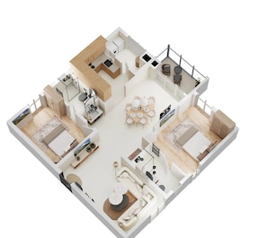 2 BHK 1330 Sq. Ft. Apartment in Aparna Cyber Shine